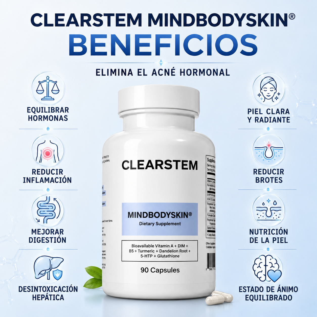 (55% DESCUENTO) Clearstem™ | Fórmula Avanzada para el Equilibrio de la Piel y Control de Brotes