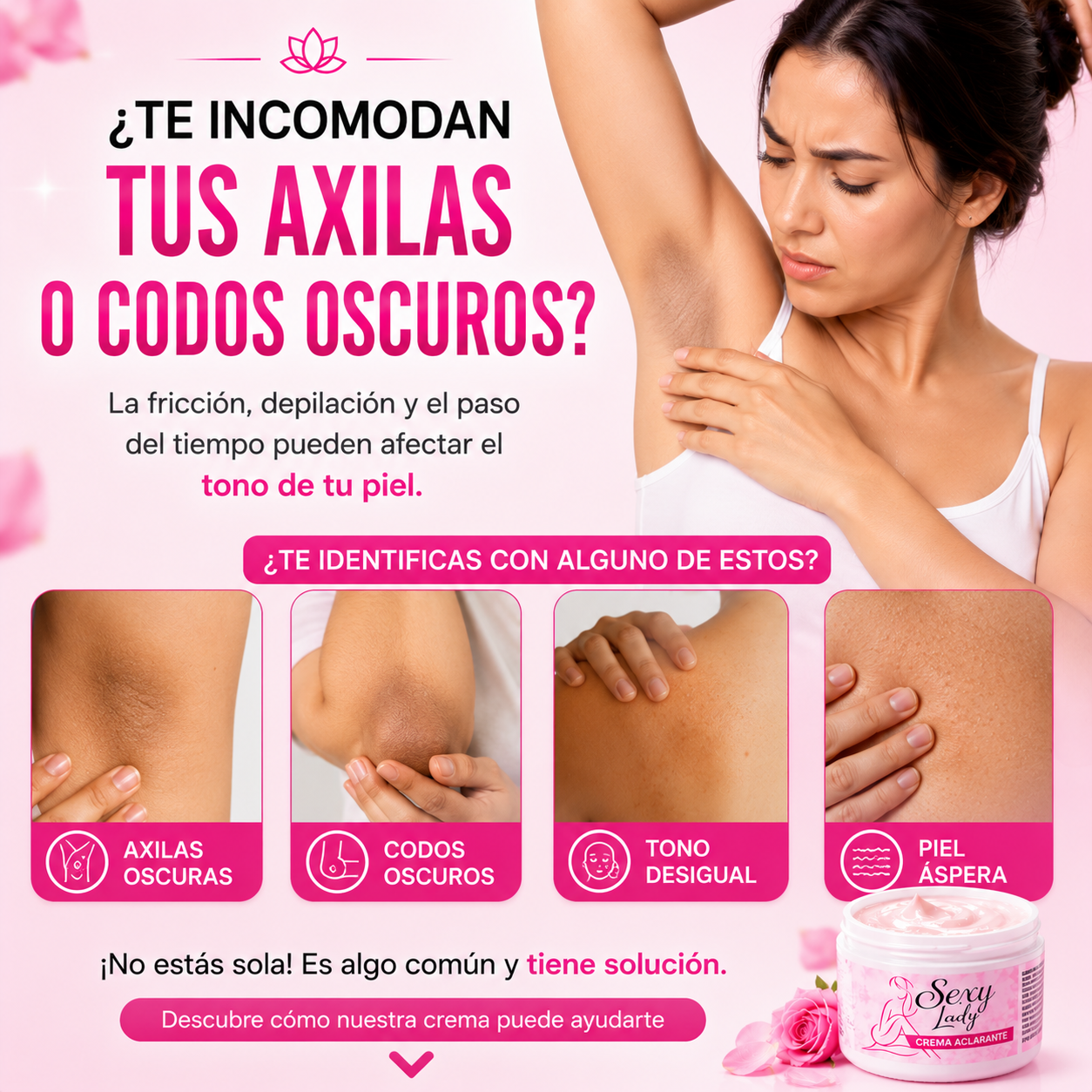 (67% Descuento) Sexy Lady Crema Aclarante | Elimina la Apariencia de Zonas Oscuras