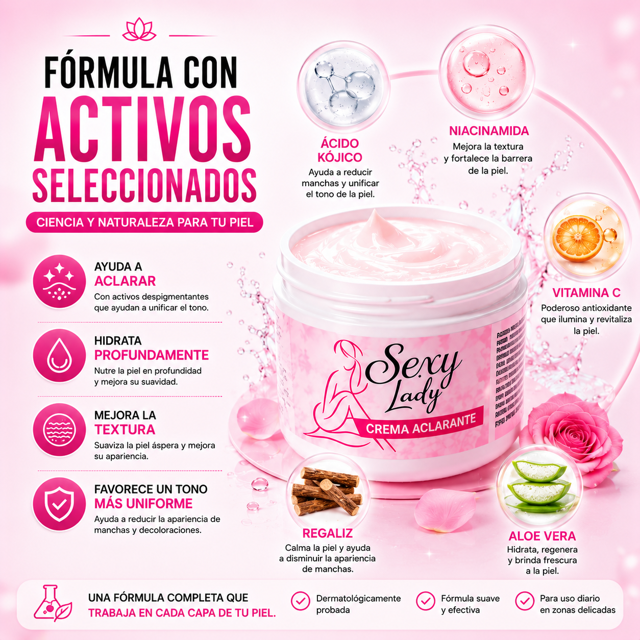 (67% Descuento) Sexy Lady Crema Aclarante | Elimina la Apariencia de Zonas Oscuras