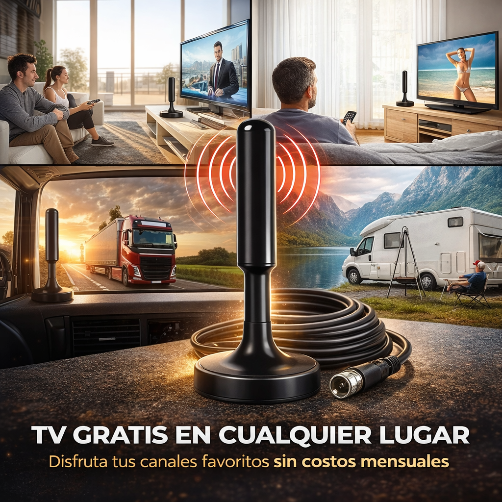 (Oferta 2x1) Antena Digital HD Magnética – Canales Gratis en Alta Definición