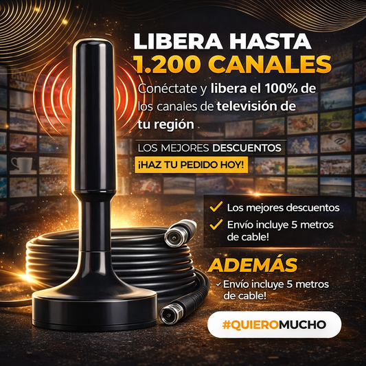 (Oferta 2x1) Antena Digital HD Magnética – Canales Gratis en Alta Definición