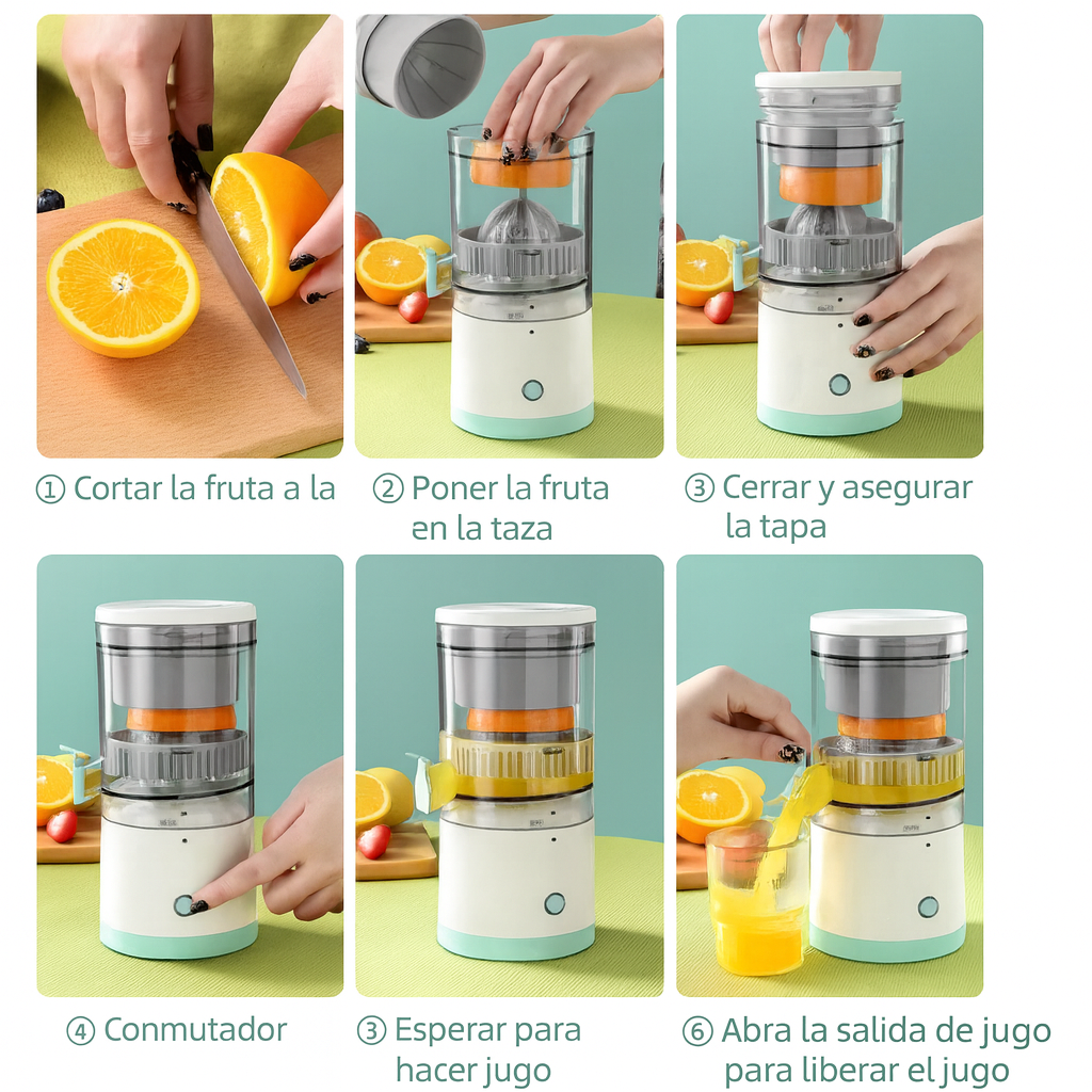 JuiceFast ® Maquina Original Eléctrica Portátil | Exprime todo en 3 segundos, obtén vitaminas y salud tomando jugo