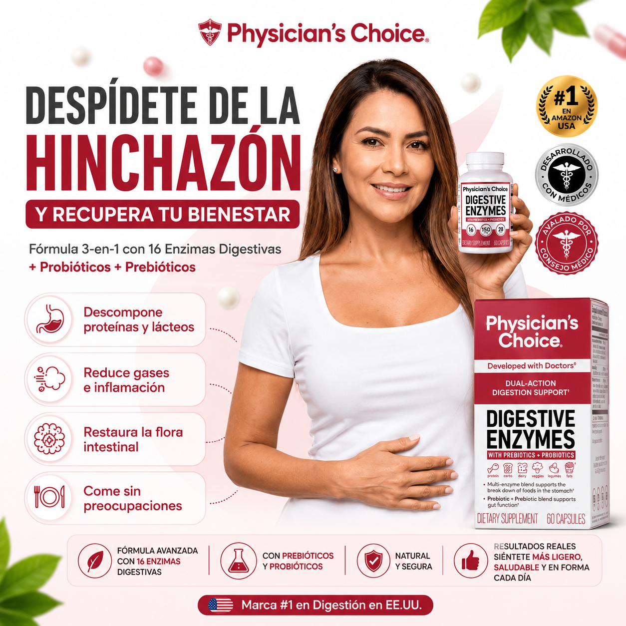 55% DESCUENTO) Digestive Enzymes™ | Complejo de 16 Enzimas Digestivas + Prebióticos y Probióticos