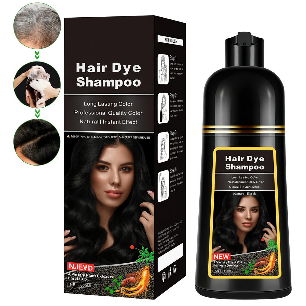 🖤 Shampoo Instantáneo Hair Dye 3 en 1 – Color Negro!!!! Pago contra entrega y envió totalmente gratis en Panamá....