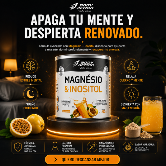(55% Descuento) Magnésio & Inositol BODY ACTION™ Sueño Profundo + Recuperación Total