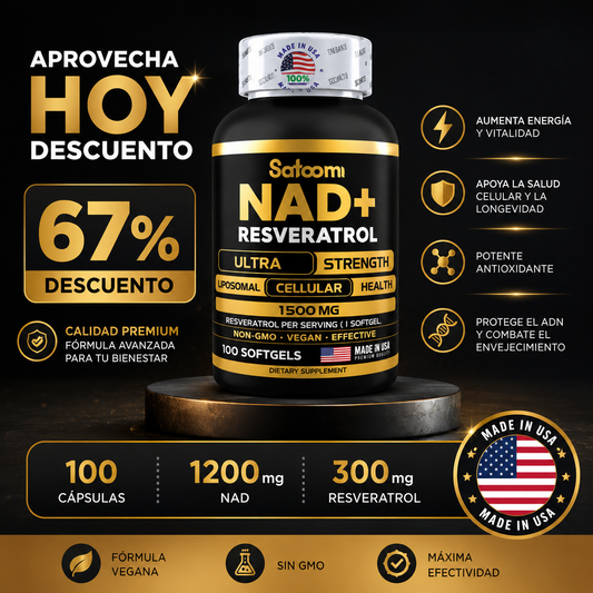 (67% Descuento) NAD+ Resveratrol | Energía Brutal + Rejuvenecimiento Celular