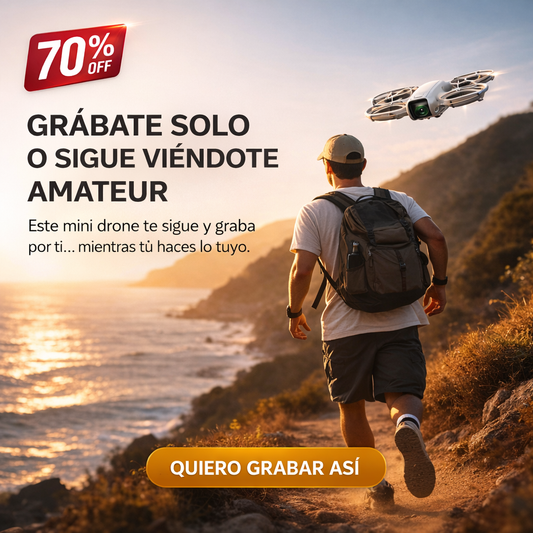 (70% Descuento) Mini Drone 4K Inteligente – Tu Camarografo Personal