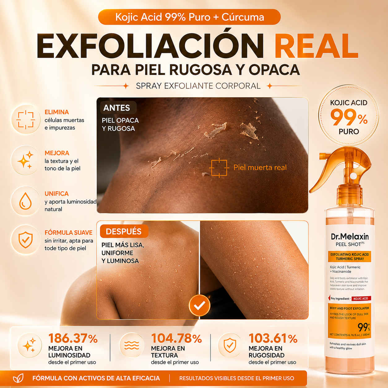 (55% DESCUENTO) Dr. Melaxin™ Exfoliante Corporal Aclarante Coreano