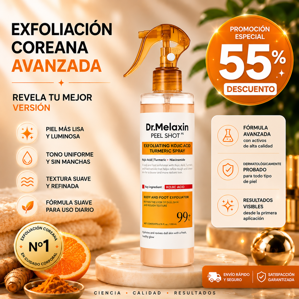 (55% DESCUENTO) Dr. Melaxin™ Exfoliante Corporal Aclarante Coreano