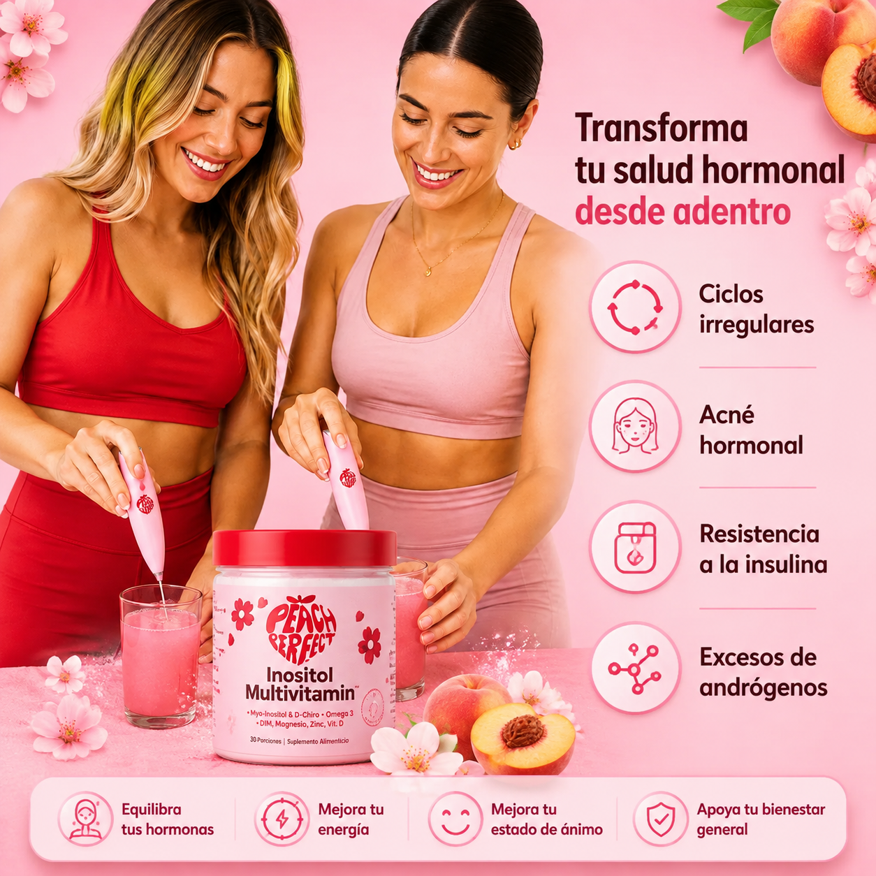 (55% DESCUENTO) Peach Perfect™ | Equilibra tus Hormonas y Recupera tu Bienestar Femenino Natural