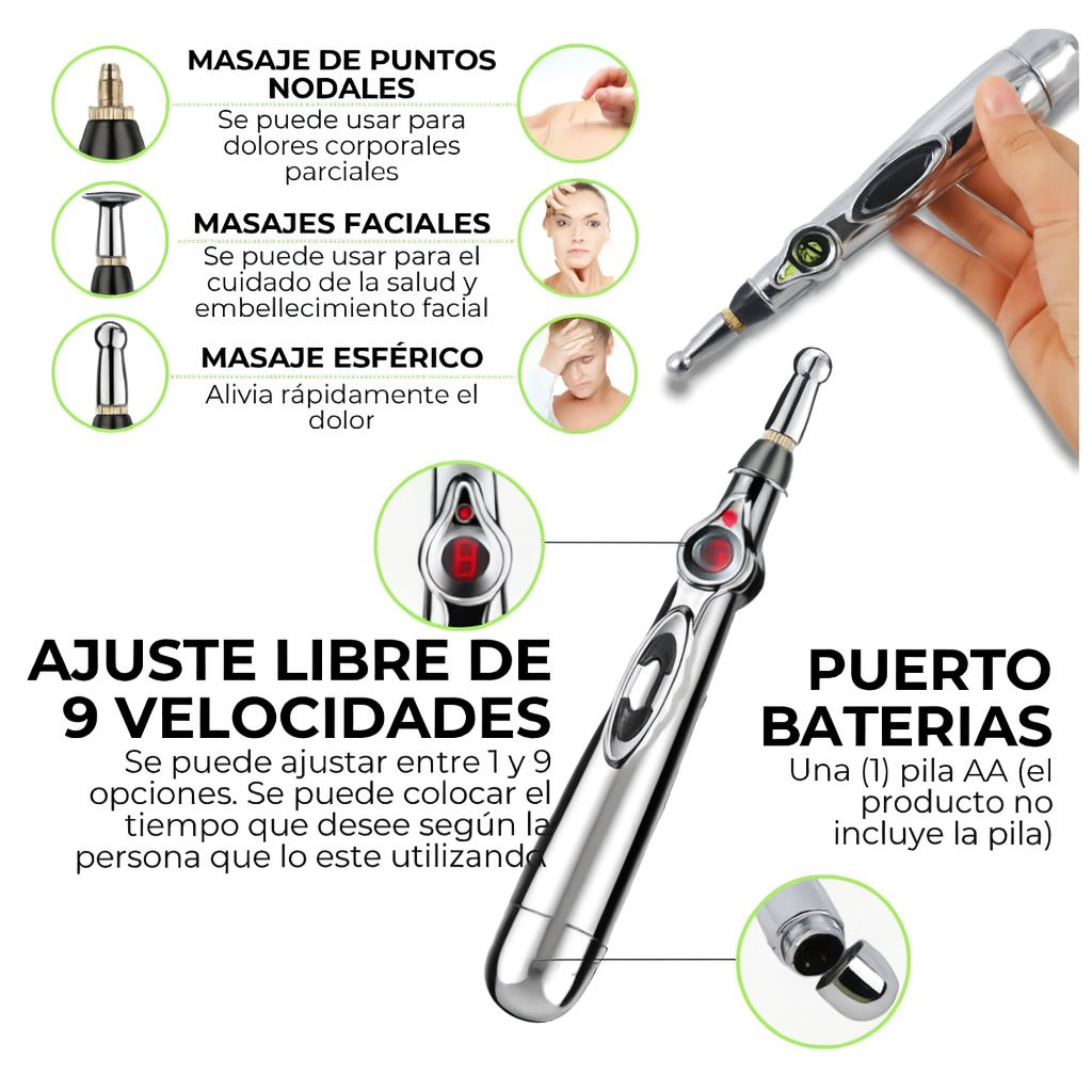 Pluma Acupuntura Eléctrico | Quita papada y arrugas en 30 días | Incluye 3 Cabezales, manual de uso y más ...Pago contra entrega y envió en Panamá!!!!
