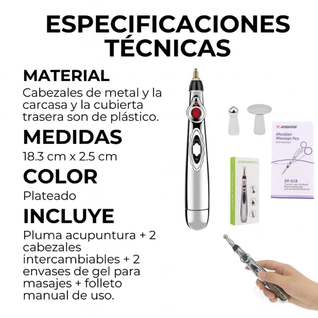 Pluma Acupuntura Eléctrico | Quita papada y arrugas en 30 días | Incluye 3 Cabezales, manual de uso y más ...Pago contra entrega y envió en Panamá!!!!