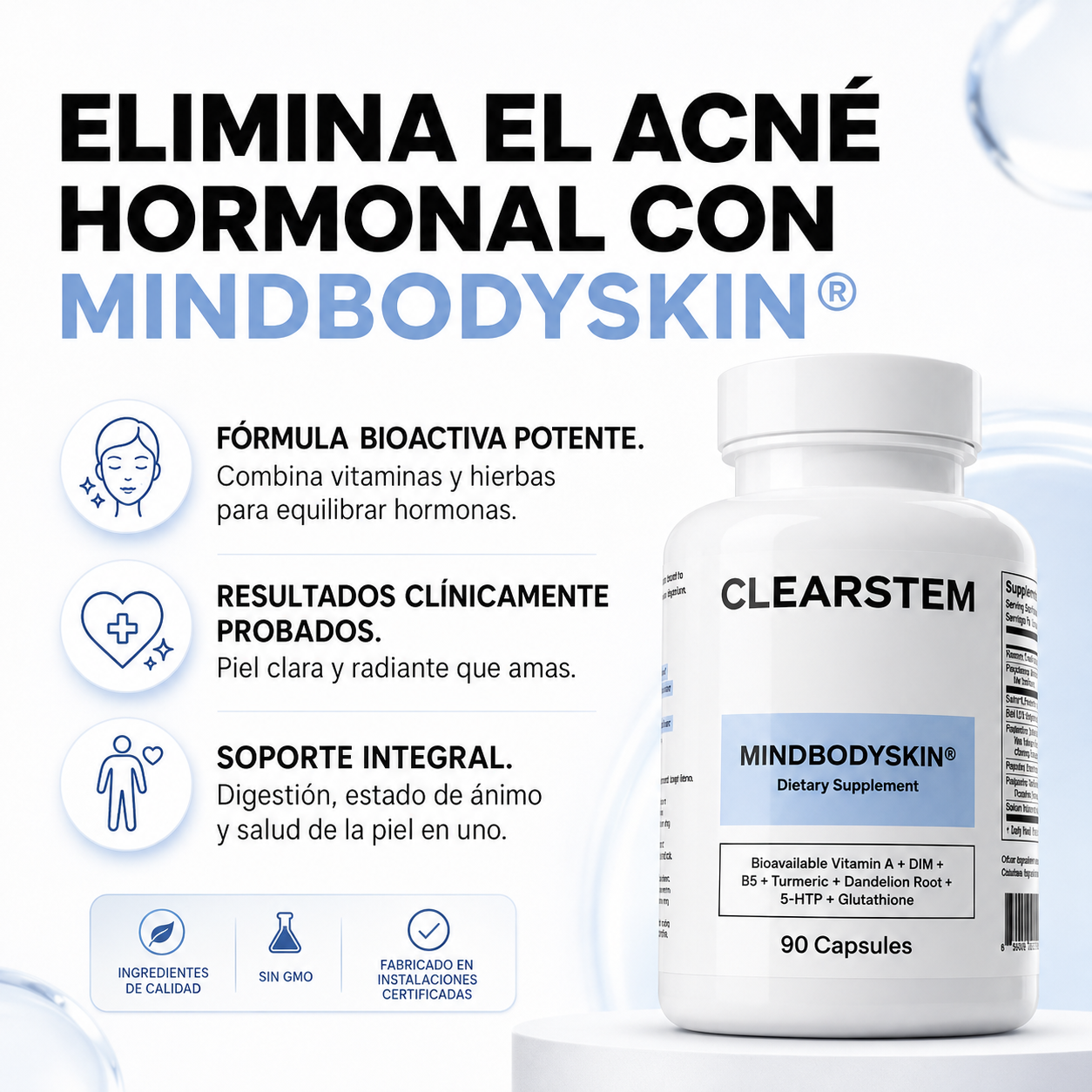 (55% DESCUENTO) Clearstem™ | Fórmula Avanzada para el Equilibrio de la Piel y Control de Brotes
