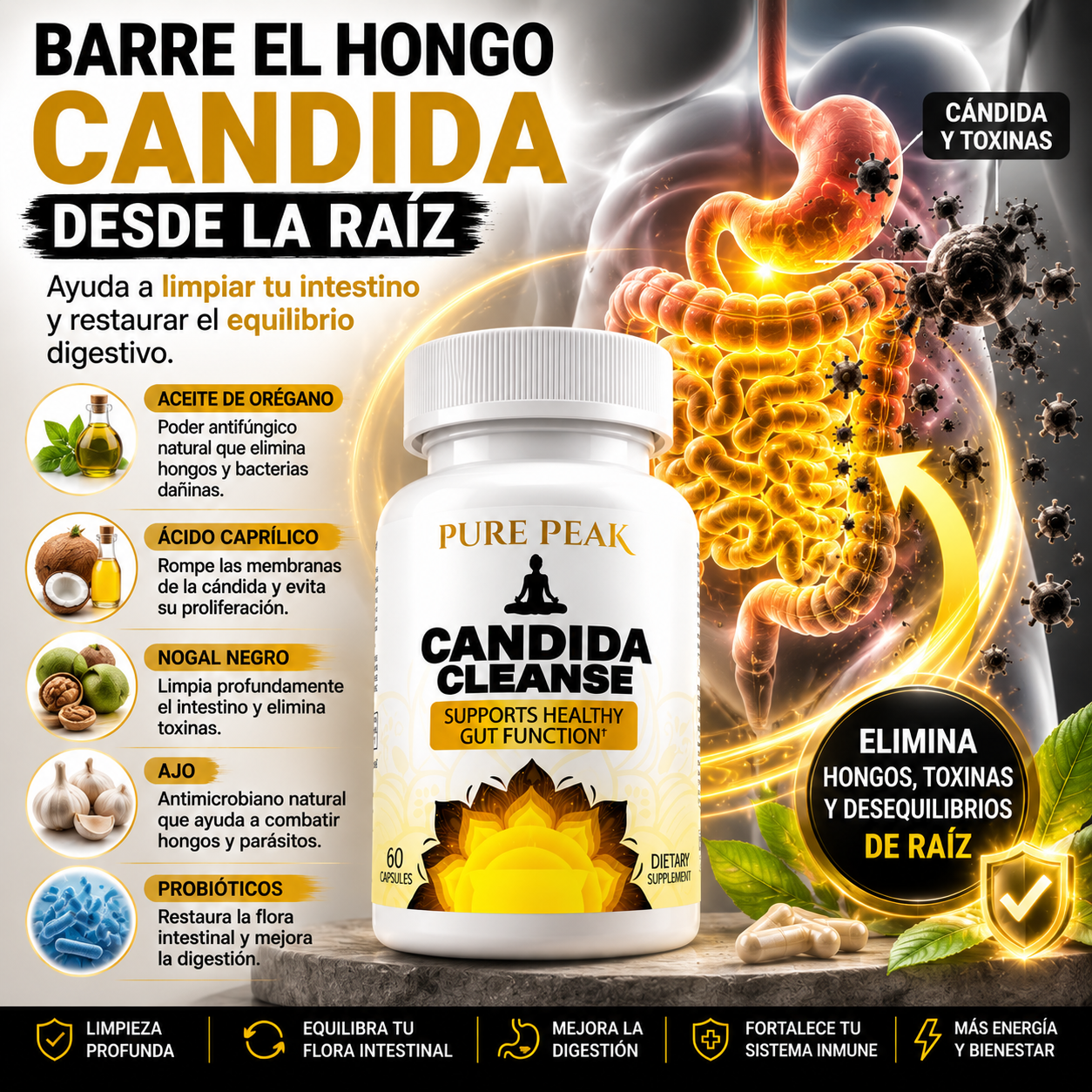 (55% Descuento) Candida Cleanse – Limpieza Interna y Control de Peso