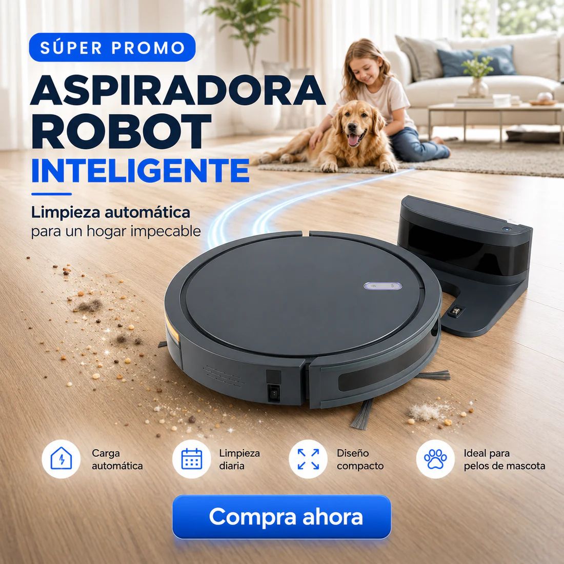 ASPIRADORA ROBOT CON IA - EL FUTURO LLEGO A DARTE LIBERTAD