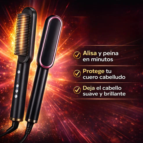 (40% Descuento) Cepillo Alisador 3 en 1 | Cabello liso y brillante en minutos
