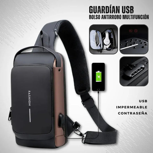 Maletín PowerBank FASHI® Original en CUERO sinte con puerto usb para cargar celular