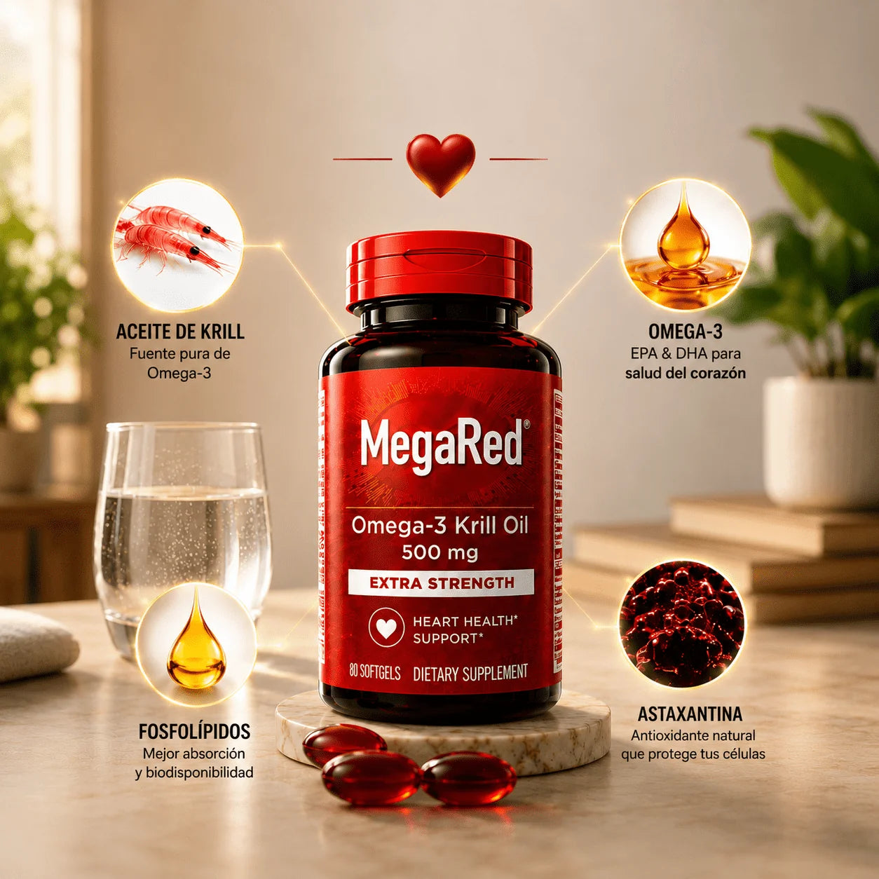 (55% Descuento) MegaRed Omega 3 Premium™ | Potencia tu Corazón, Memoria y Vitalidad Diaria