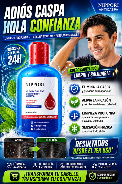 (55% Descuento) Champú Nipori™ | Combate la Caspa, la Picazón y el Exceso de Grasa