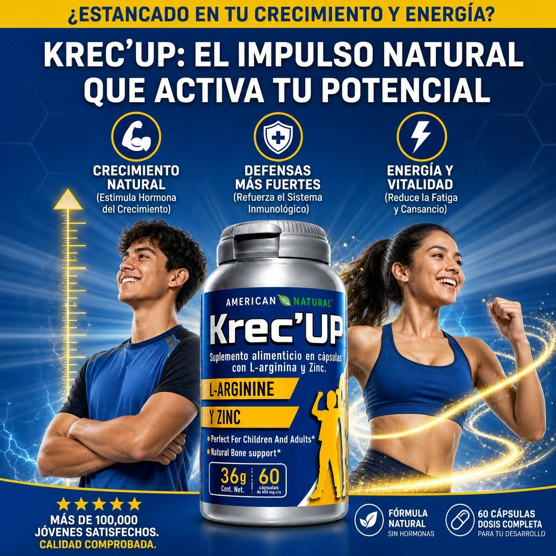 (55% DESCUENTO) HGH Kreceup™ | Apoya tu Crecimiento Natural y Potencia tu Desarrollo Físico
