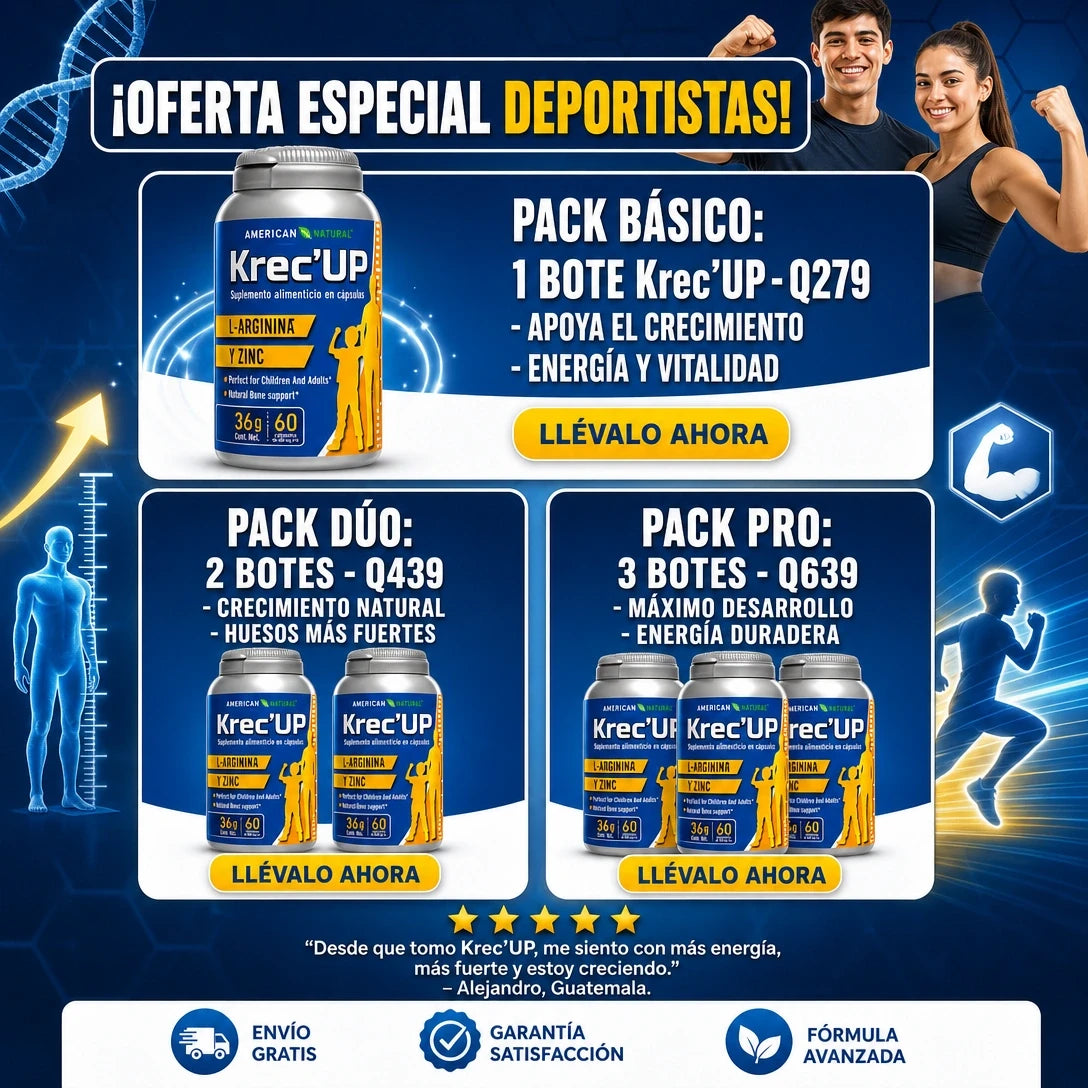 (55% DESCUENTO) HGH Kreceup™ | Apoya tu Crecimiento Natural y Potencia tu Desarrollo Físico