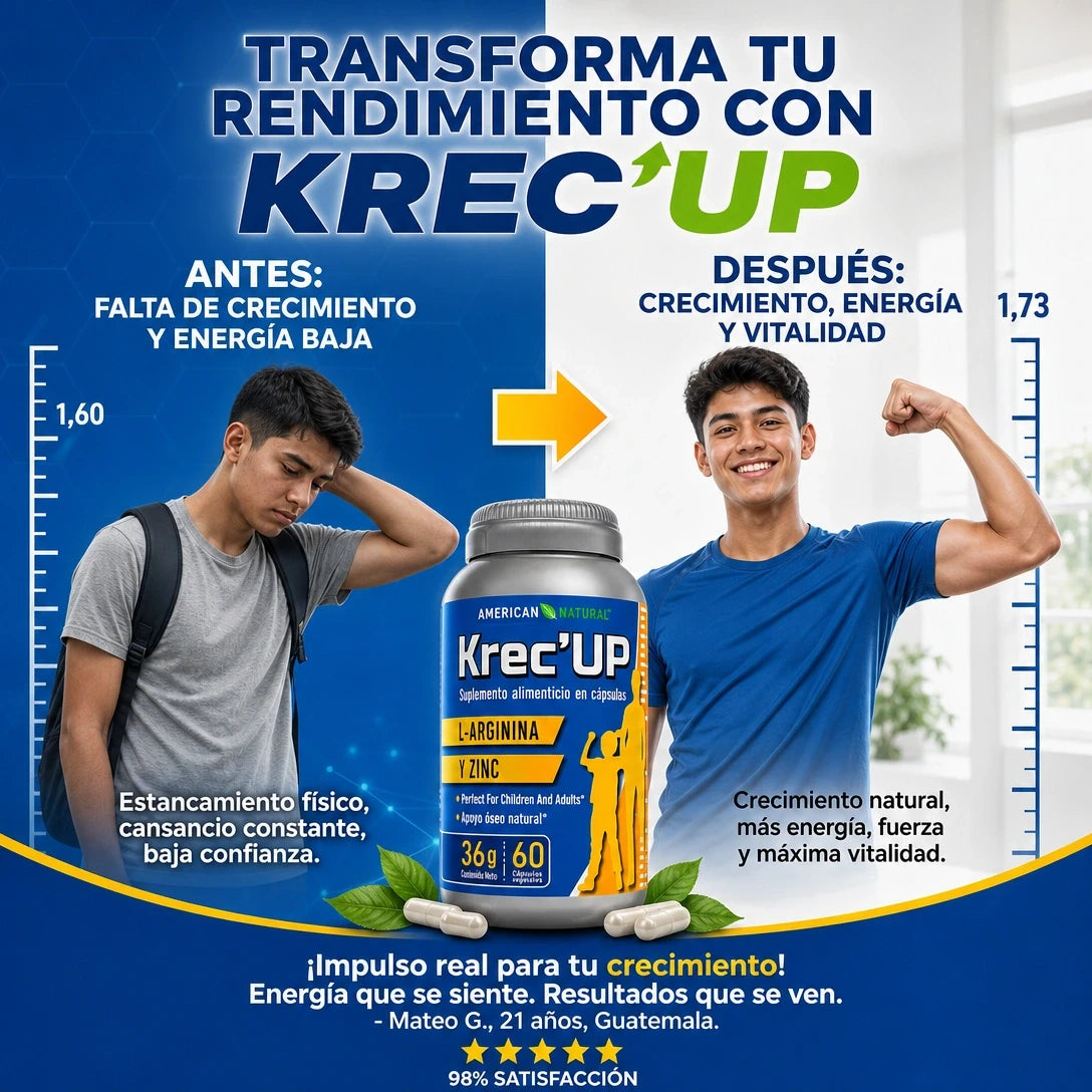 (55% DESCUENTO) HGH Kreceup™ | Apoya tu Crecimiento Natural y Potencia tu Desarrollo Físico