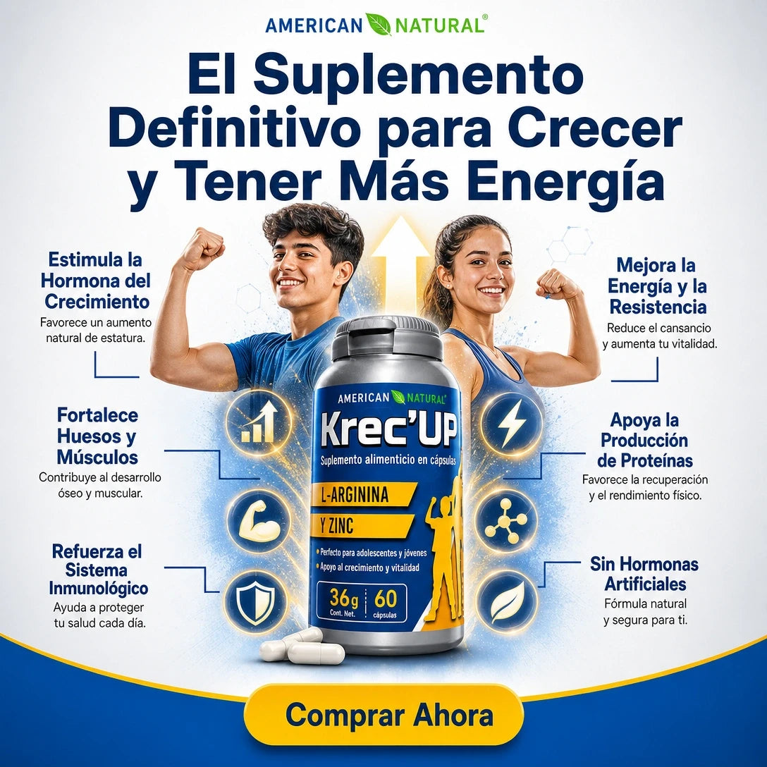 (55% DESCUENTO) HGH Kreceup™ | Apoya tu Crecimiento Natural y Potencia tu Desarrollo Físico