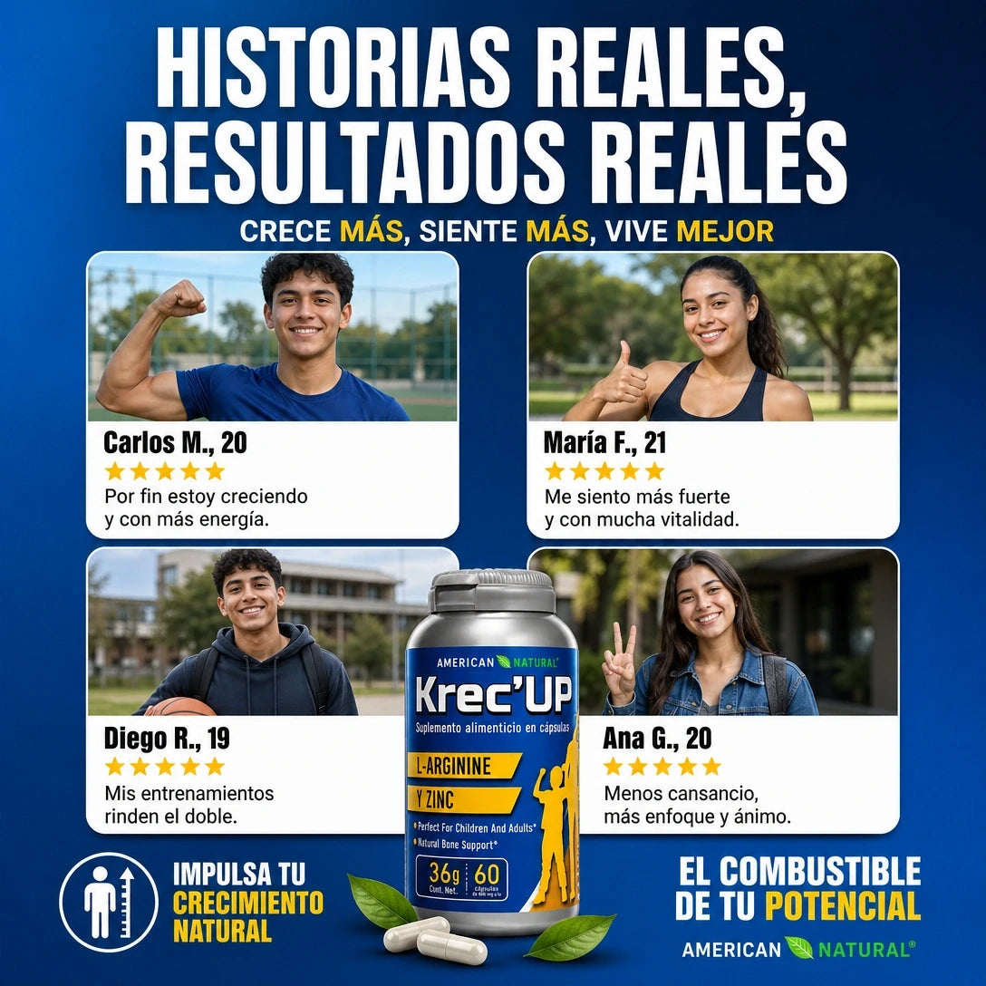 (55% DESCUENTO) HGH Kreceup™ | Apoya tu Crecimiento Natural y Potencia tu Desarrollo Físico