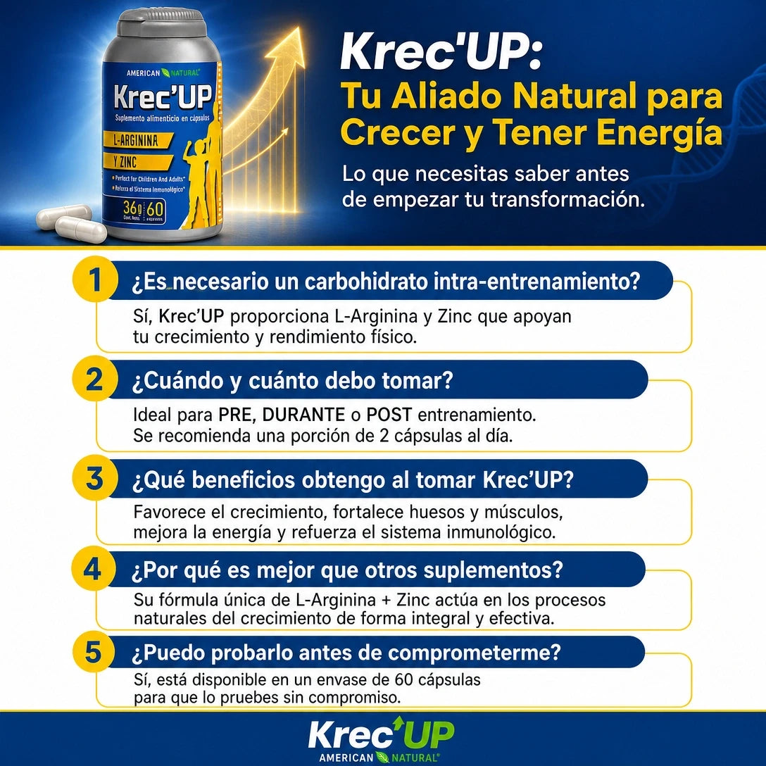 (55% DESCUENTO) HGH Kreceup™ | Apoya tu Crecimiento Natural y Potencia tu Desarrollo Físico